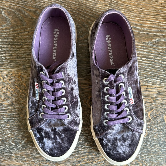 Superga Purple Velvet Sneakers 40 Women’s 9 - Picture 2 of 6